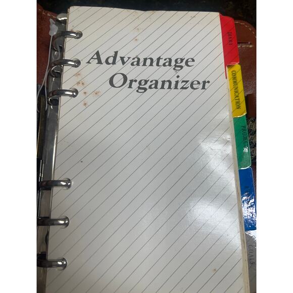 Vintage Leather Advantage Organizer Planner Calendar Address Cognac Houndstooth - Picture 6 of 11